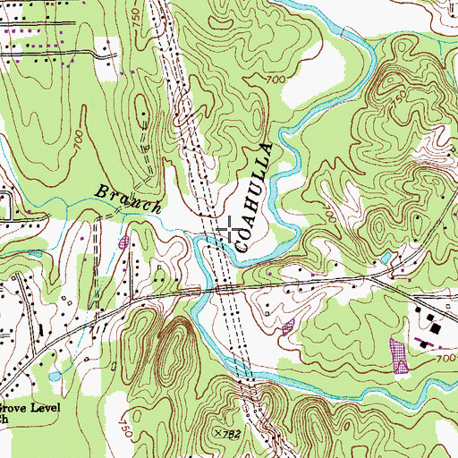 Topographic Map of Bates Branch, GA