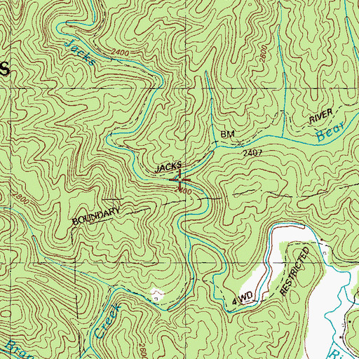 Topographic Map of Bear Branch, GA