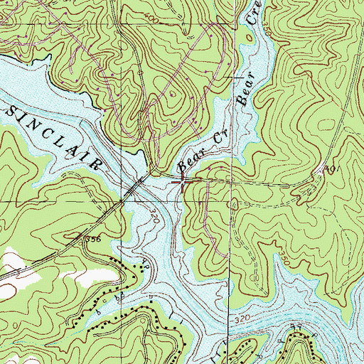 Topographic Map of Bear Creek, GA