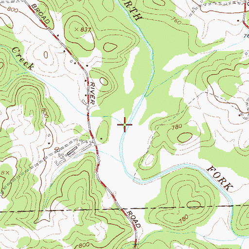 Topographic Map of Bear Creek, GA