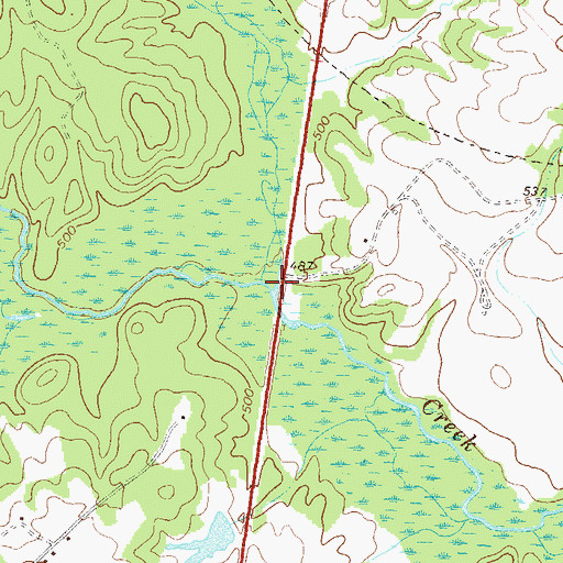 Topographic Map of Beaverdam Creek, GA