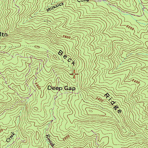 Topographic Map of Beck Ridge, GA