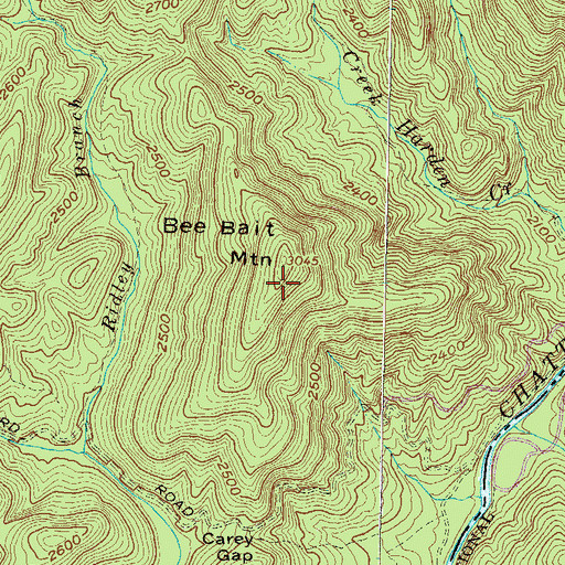 Topographic Map of Bee Bait Mountain, GA