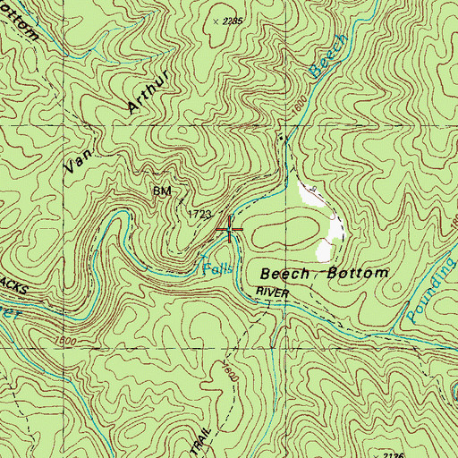 Topographic Map of Beech Creek, GA