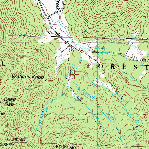 Topographic Map of Beech Flats Branch, GA