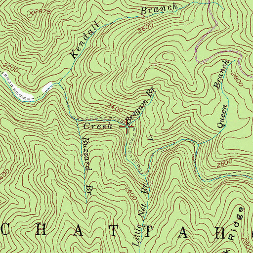 Topographic Map of Beegum Branch, GA