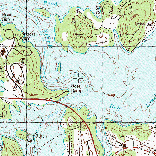 Topographic Map of Bell Creek, GA