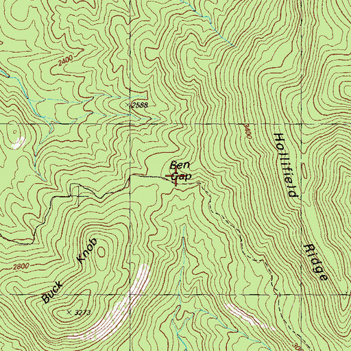 Topographic Map of Ben Gap, GA