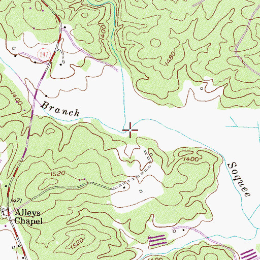 Topographic Map of Ben Tatum Branch, GA
