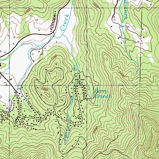 Topographic Map of Berry Branch, GA