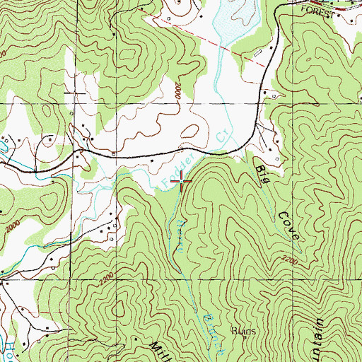 Topographic Map of Berry Branch, GA