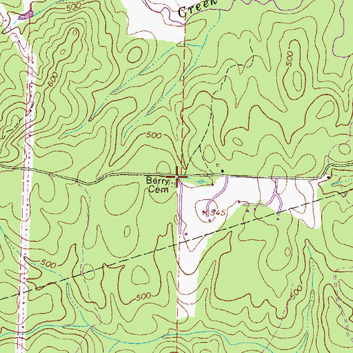 Topographic Map of Berry Cemetery, GA