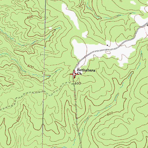 Topographic Map of Bethabara Church, GA