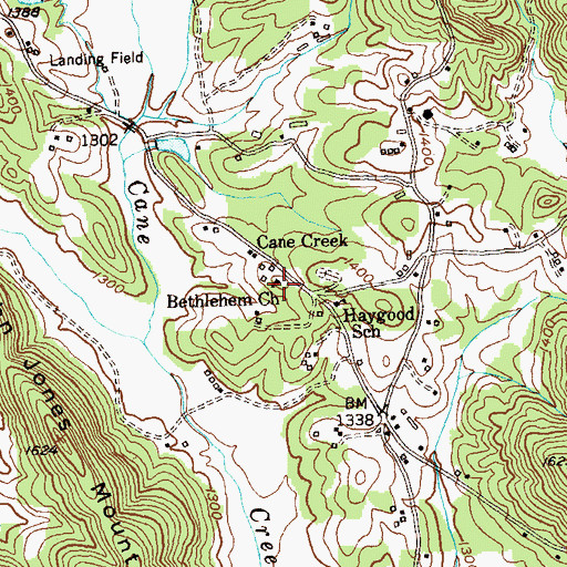 Topographic Map of Bethlehem Church, GA