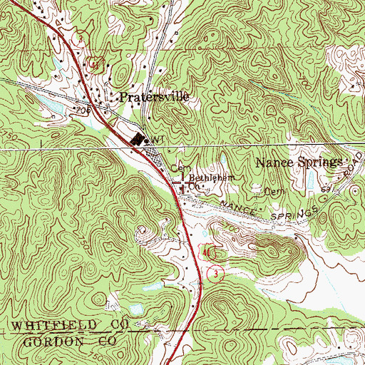 Topographic Map of Bethlehem Church, GA