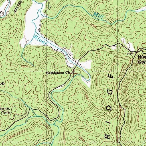 Topographic Map of Bethlehem Church, GA
