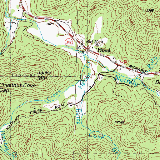 Topographic Map of Betty Cove Branch, GA