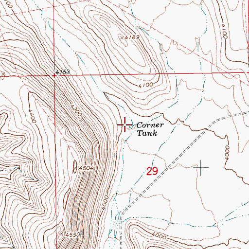 Topographic Map of Corner Tank, AZ