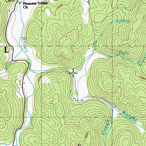 Topographic Map of Big Creek, GA