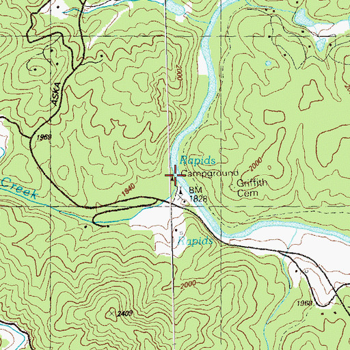 Topographic Map of Big Creek, GA