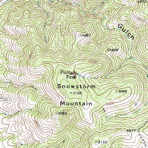 Topographic Map of Pasture Tank, AZ