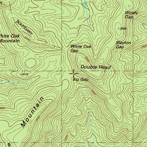 Topographic Map of Big Gap, GA