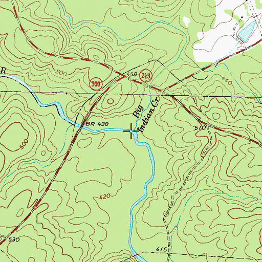 Topographic Map of Big Indian Creek, GA