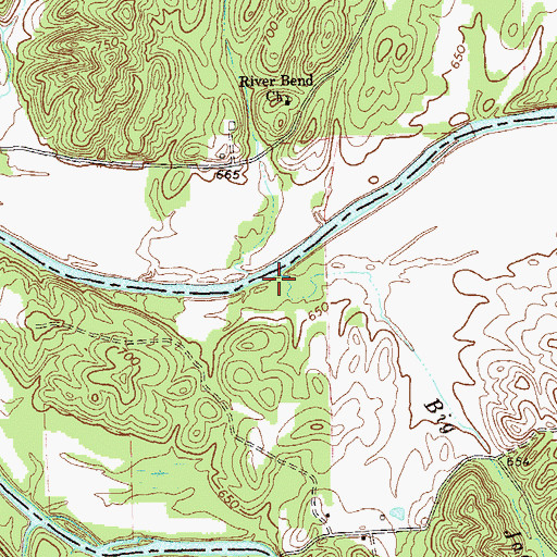 Topographic Map of Big Jack Creek, GA