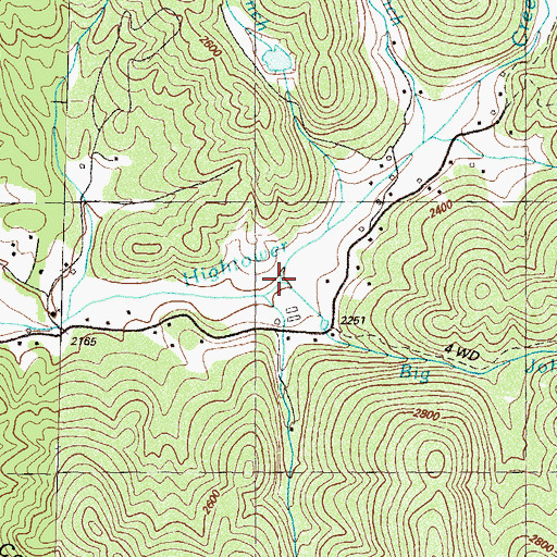 Topographic Map of Big John Creek, GA