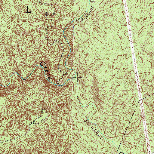 Topographic Map of Big Shoal Branch, GA
