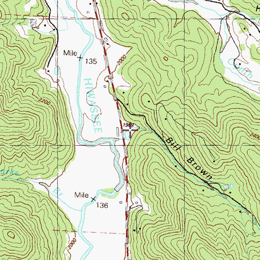 Topographic Map of Bill Brown Cove, GA