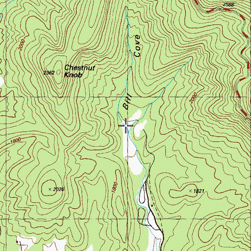 Topographic Map of Bill Cove, GA