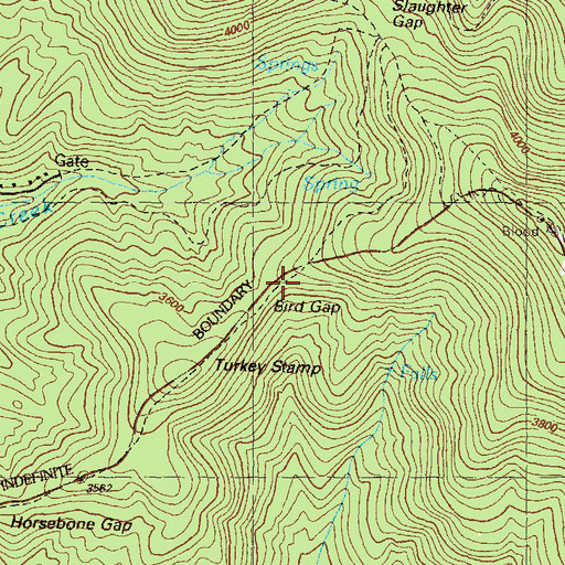 Topographic Map of Bird Gap, GA