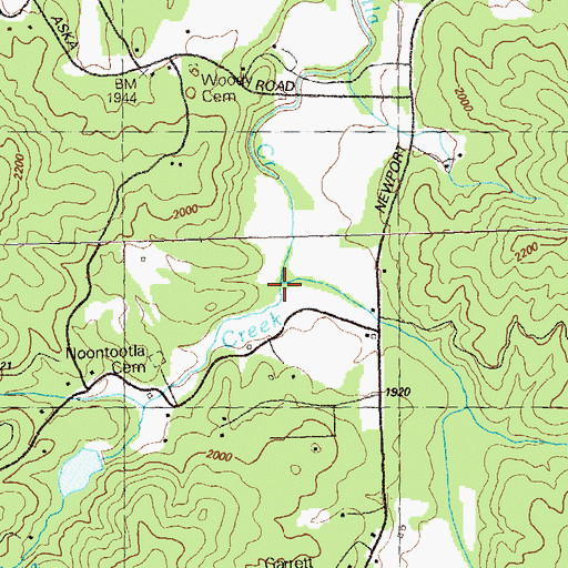 Topographic Map of Black Ankle Creek, GA
