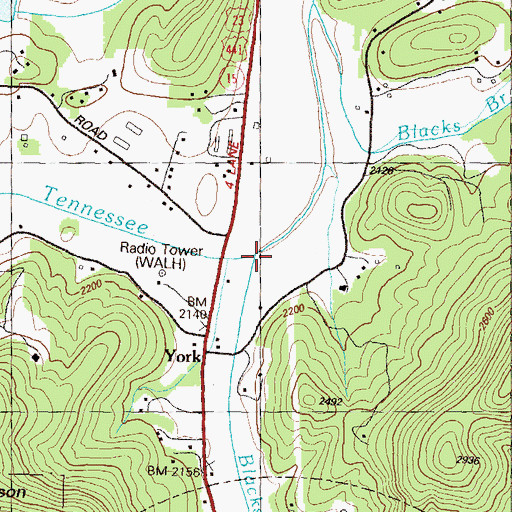 Topographic Map of Blacks Creek, GA