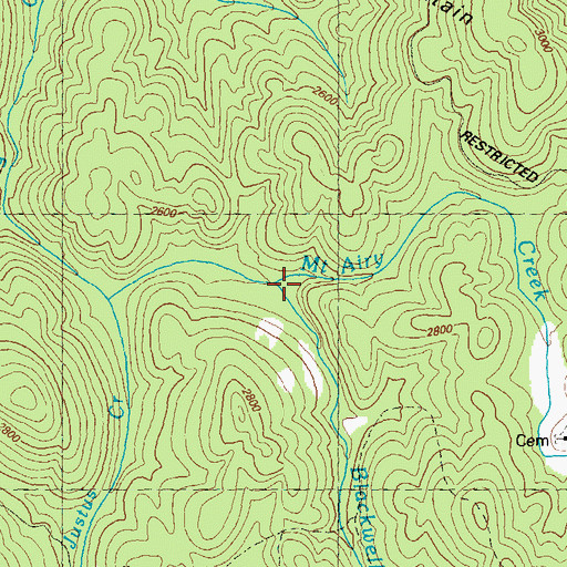 Topographic Map of Blackwell Creek, GA