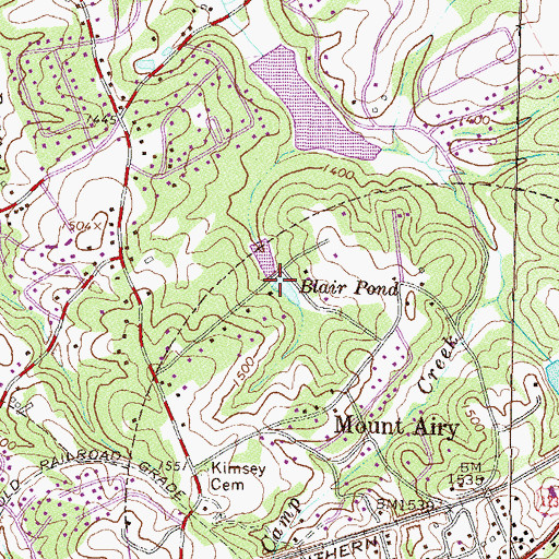 Topographic Map of Blair Pond, GA