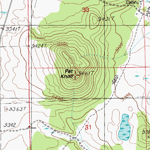 Topographic Map of Pat Knoll, AZ