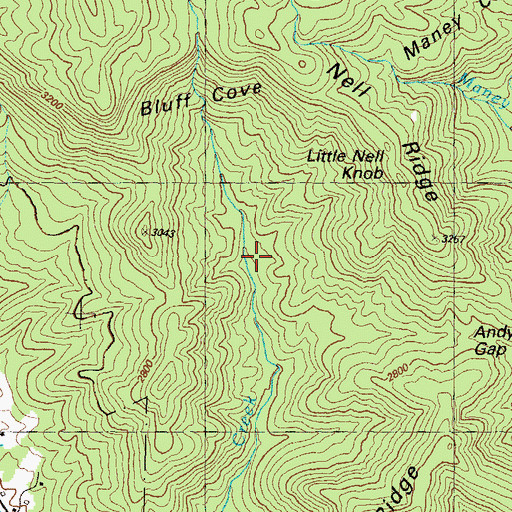 Topographic Map of Bluff Cove, GA