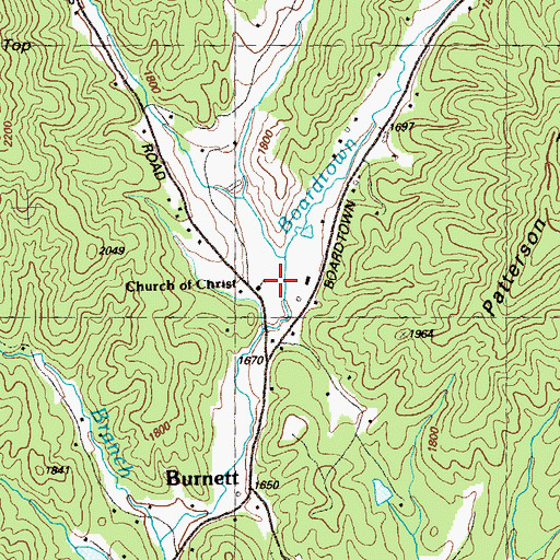 Topographic Map of Church of Christ, GA