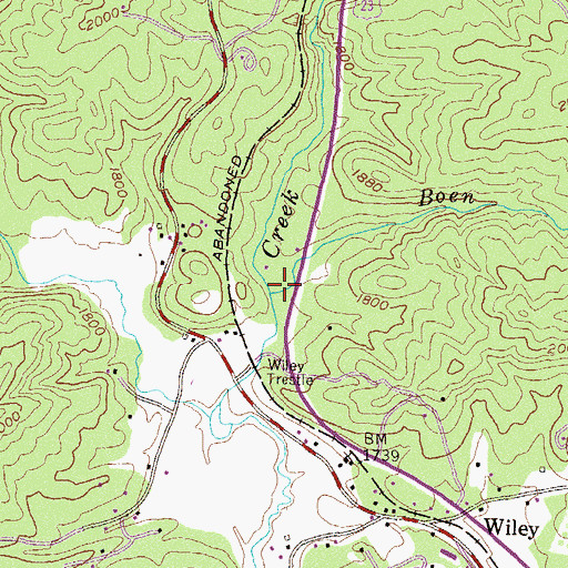 Topographic Map of Boen Creek, GA
