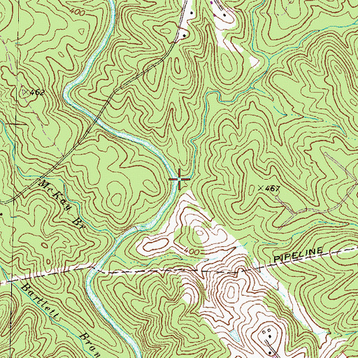 Topographic Map of Bonner Creek, GA