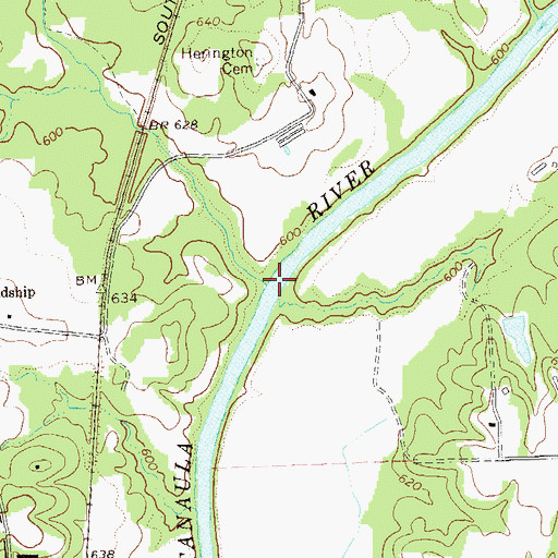 Topographic Map of Bow Creek, GA