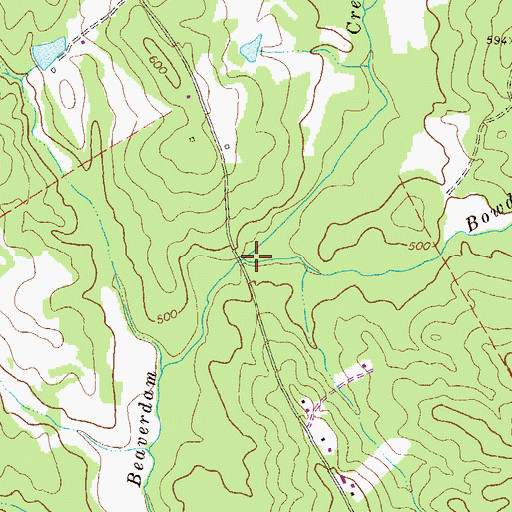 Topographic Map of Bowden Creek, GA
