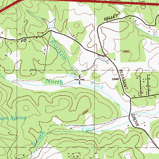 Topographic Map of Brackett Branch, GA
