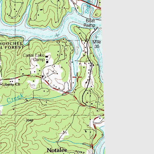 Topographic Map of Brackett Creek, GA