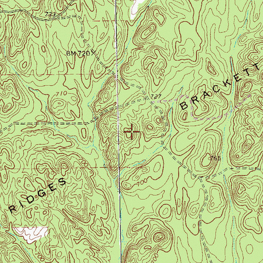 Topographic Map of Brackett Ridges, GA