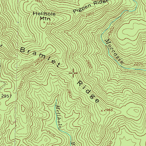 Topographic Map of Bramlet Ridge, GA