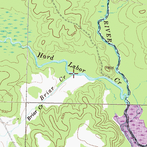 Topographic Map of Briar Creek, GA