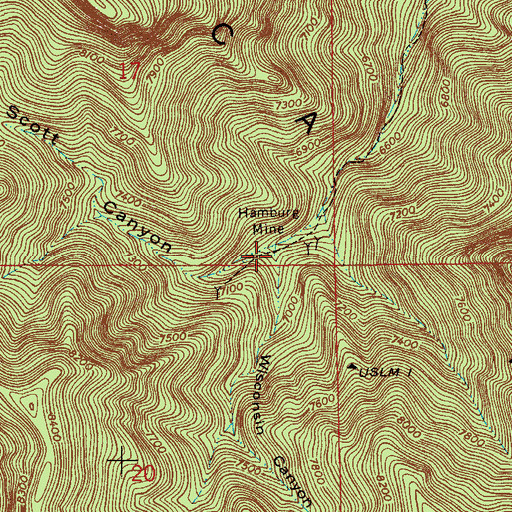 Topographic Map of Pat Scott Canyon, AZ